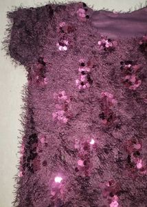 Sequence Fur Stoles Fancy Crop Top For Girls