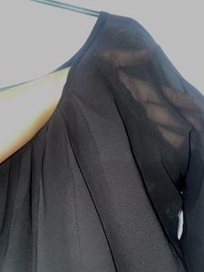 Black Sheer Top With Stitched Black Inner