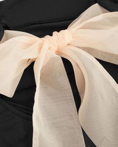 Chic Black Mini Dress with Bow Detail