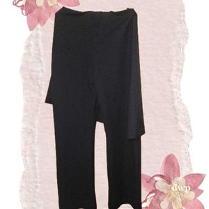 Zara Asymmetric wrap skirt over pants 🤌