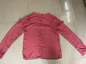 Red Gingham Ruffle Top