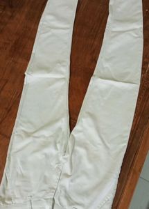 White Pant Cotton Mix Stretchable