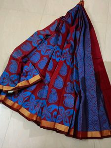 Kanjeevaram Style Handloom Saree With 2 Side Coppe