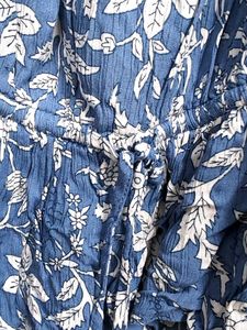 Blue Floral Print Top