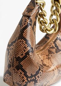 Snakeskin Chain Shoulder Bag
