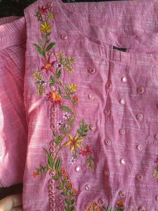 Pink Embroidered Kurti