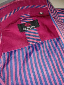 Striped Long Sleeve Shirt(38- Medium Size)