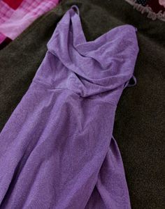 Purple Lace-Up Back Dress