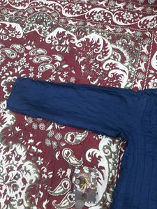 Navy Colour Suit Salwar With Orange Dupatta