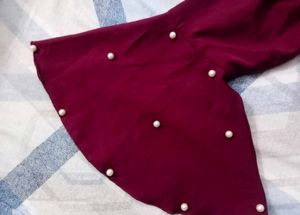 Maroon Bell Sleeve Top