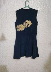 Navy Blue Knee Length Dress