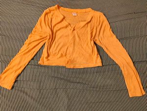 Orange Button-Down Top