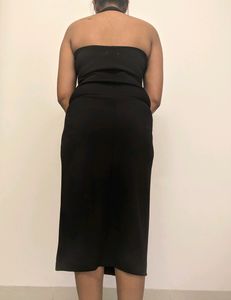 Black Midi Halter Neck Dress | Ginger