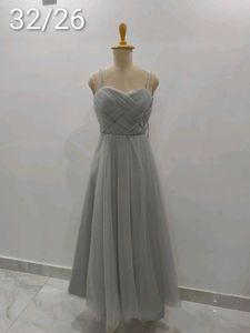 Elegant Grey Midi Dress
