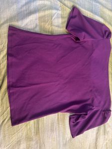 Purple Puff Sleeves Top