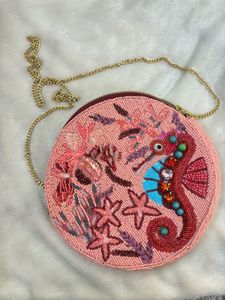 Seahorse Beaded Crossbody Bag