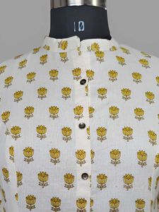 Sale! Brand New A-line Kurti-Cream Colour-Lotus