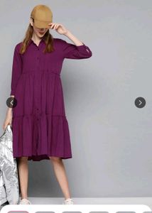 Purple Tiered Maxi Dress, Size Large