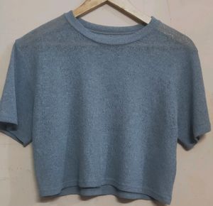 Sheer Blue Crop Top
