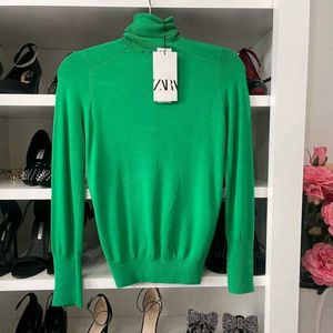 Zara Green Turtleneck Sweater