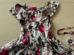 Floral Offshoulder Silk Gown