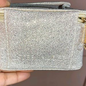 Estee Lauder White Glitter Makeup Pouch