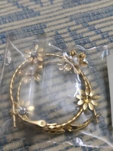 Floral Gold Hoop Earrings