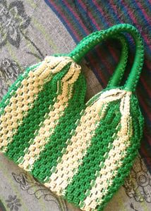 White And Green Combination Bag
