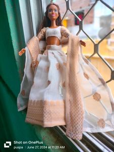 Kerla Style Half Saree For Barbie Doll 🤍