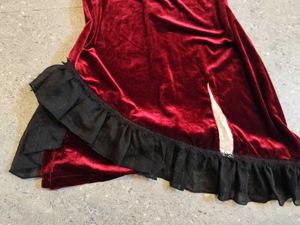 Red Qipao Inspired Velvet Fem Fatale Dress
