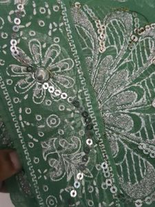 Caribbean Green Chiffon Saree