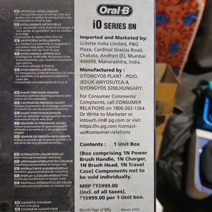 Oral-B Io8 Electric Toothbrush, 6 Smart Modes