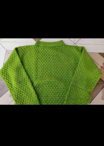 Green Knit Pullover Sweater