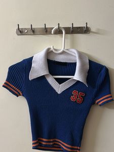 Blue Crop Top