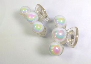 2 Pcs Pearl Hair Claw Clip Rainbow Design For Girl