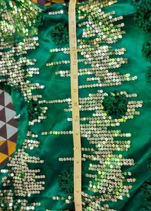 Green Colour Gown With Full Of Sequence Work