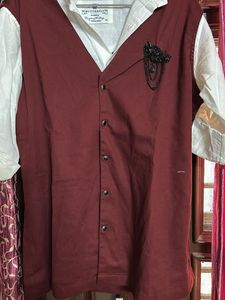 Unique Burgundy &amp; White Button-Down