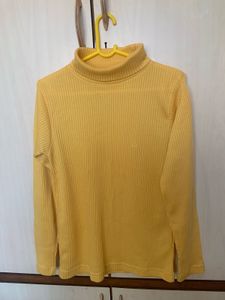 Turtleneck Solid Yelllow Tshirt