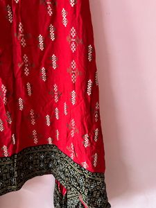 Red Embroidered Tunic Dress