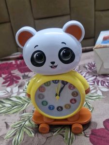 Panda Clock on Skateboard