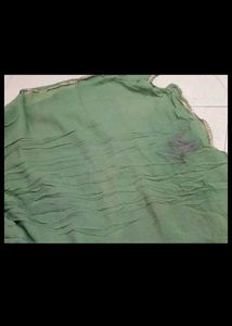 Elegant Green Naira Cut Kurta With Dupatta