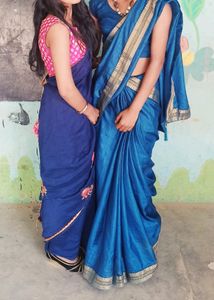 Cotton Silk Saareee With Blouse And Peticoat