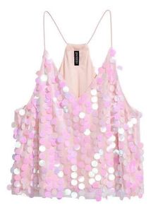 Pink Sequin Iridescent Cami Top