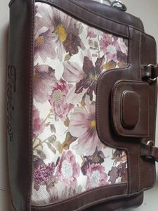 Floral Faux Leather Satchel