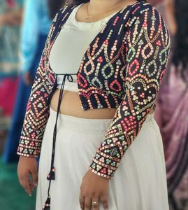 Stylish Embroidered navy blue Jacket