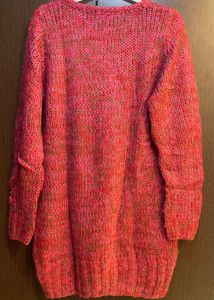 Womens Pink Heart Cupid Wool Sweater