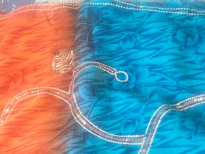 Synthetic Saree With Sequence Work