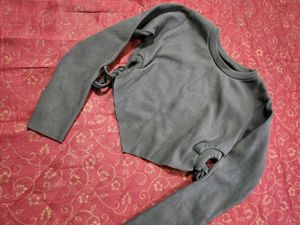 Gray Crop Top