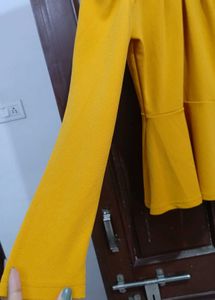Mustard Peplum Top