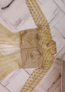 Golden Squnce Net Frock
